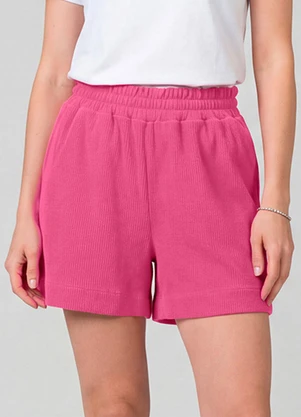 Infinita Cor - Shorts Feminino Moletinho Gorgurinho Rosa - INFINITA COR