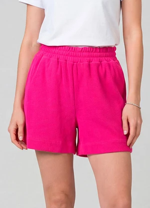 Infinita Cor - Shorts Feminino Moletinho Gorgurinho Rosa - INFINITA COR