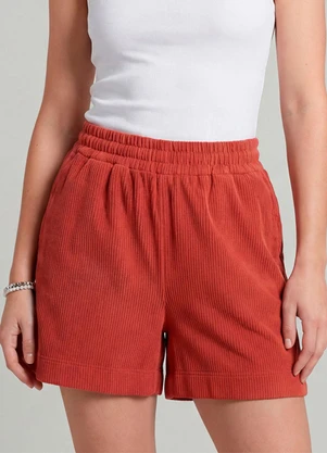 Infinita Cor - Shorts Feminino Moletinho Gorgurinho Vermelho - INFINITA COR