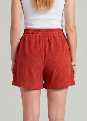 Infinita Cor - Shorts Feminino Moletinho Gorgurinho Vermelho - INFINITA COR