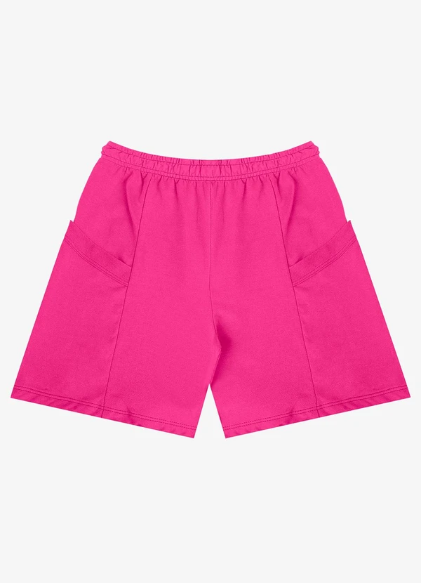 Infinita Cor - Shorts Feminino Moletinho Infinita Cor Rosa