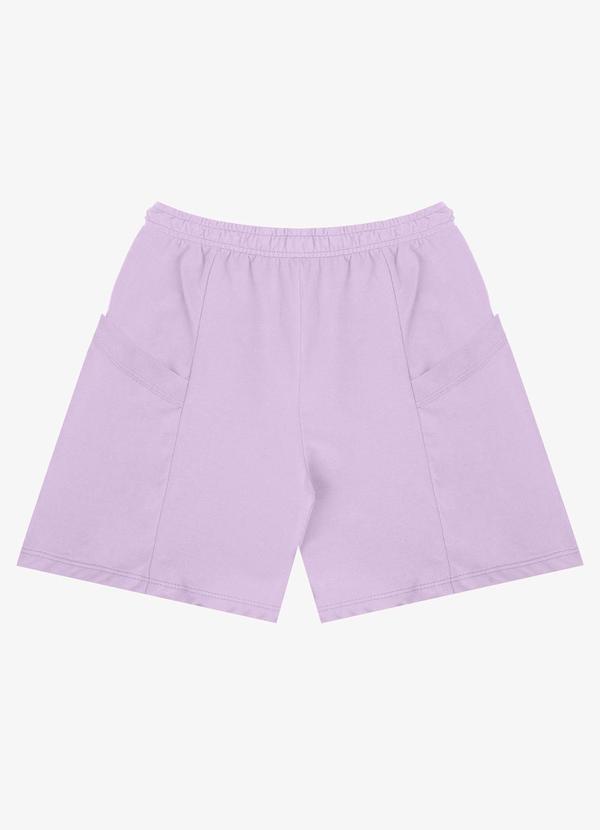 Infinita Cor - Shorts Feminino Moletinho Infinita Cor Roxo