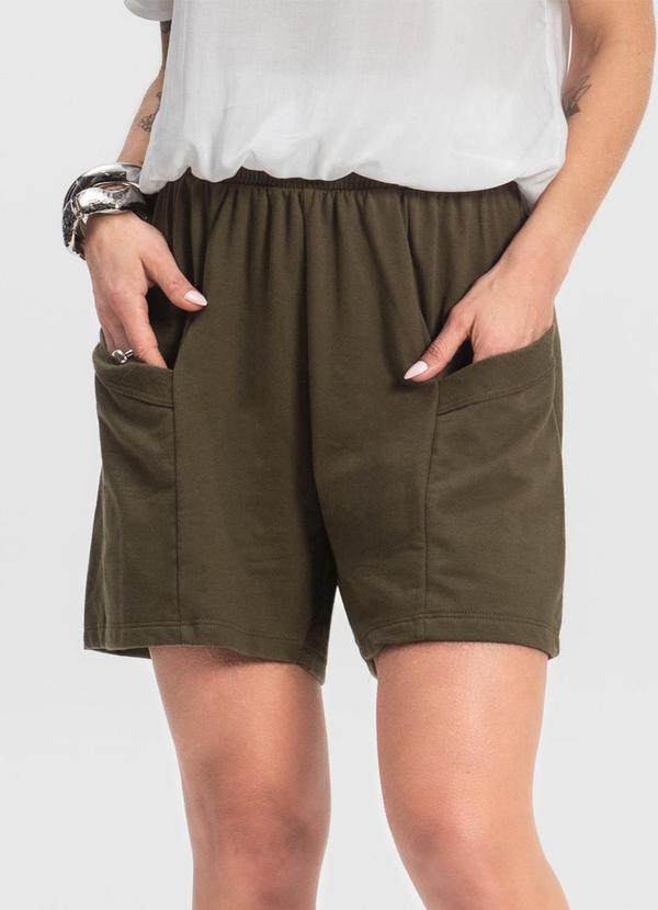 Infinita Cor - Shorts Feminino Moletinho Infinita Cor Verde 1