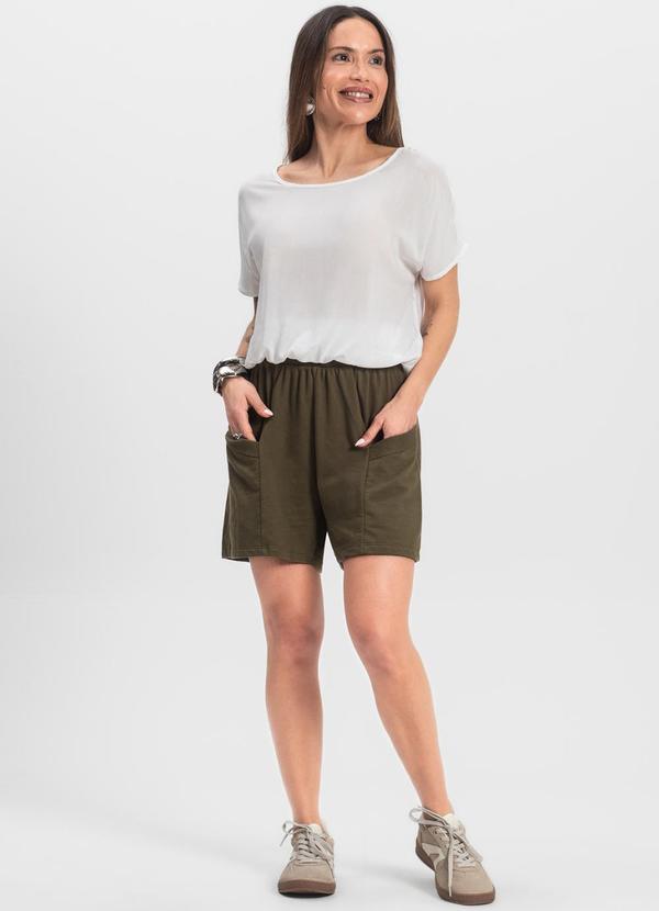 Infinita Cor - Shorts Feminino Moletinho Infinita Cor Verde 3