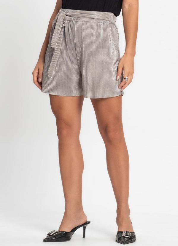 Endless - Shorts Feminino Plissado Cinza