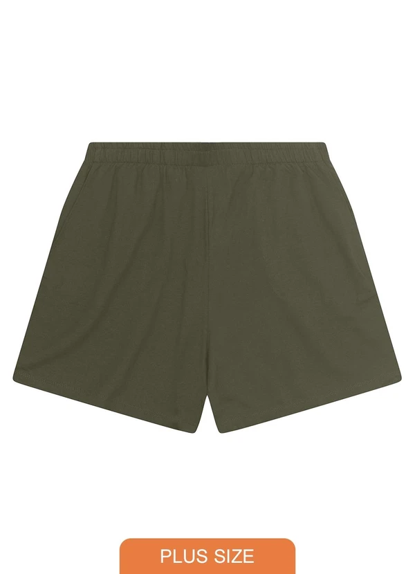 Secret Glam - Shorts Feminino Plus Size com Bolsos Verde