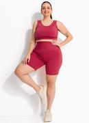 Shorts Fitness Bord� em Malha Zero Transpar�ncia