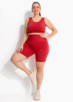 Marguerite - Shorts Fitness Bordô em Malha Zero Transparência - MARGUERITE