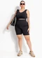 Marguerite - Shorts Fitness Preto em Malha Zero Transparência - variação:  
