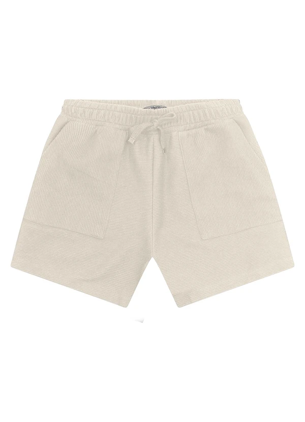 Minty - Shorts Juvenil Feminino em Moletinho Bege
