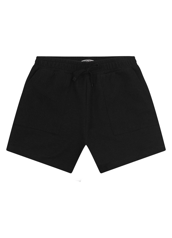 Minty - Shorts Juvenil Feminino em Moletinho Preto