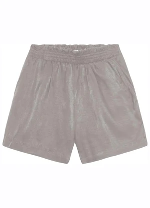 Minty - Shorts Juvenil Feminino em Slub Acetinado Cinza - MINTY