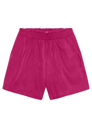 Minty - Shorts Juvenil Feminino em Slub Acetinado Rosa - MINTY