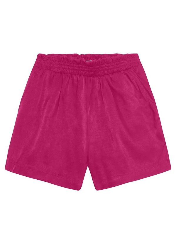 Minty - Shorts Juvenil Feminino em Slub Acetinado Rosa 1