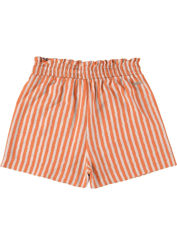 Enfim - Shorts Laranja Clochard Listrado em Viscose 5