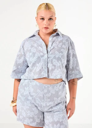Elegance - Shorts Listrado com Bolso Faca Preto - ELEGANCE