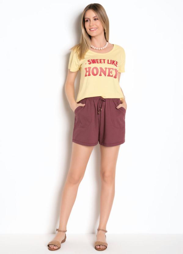 Outlet - Shorts Marsala com Bolsos e Cordel 3