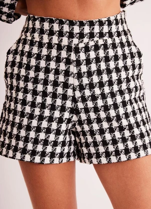 Sofie - Shorts New Ease em Plano Tweed Branco - SOFIE