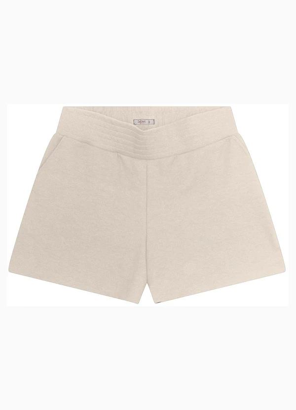 Secret Glam - Shorts Plus Size em Piquet Verona Bege 1