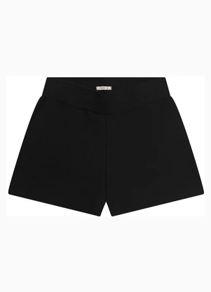 Secret Glam - Shorts Plus Size em Piquet Verona Preto - SECRET GLAM
