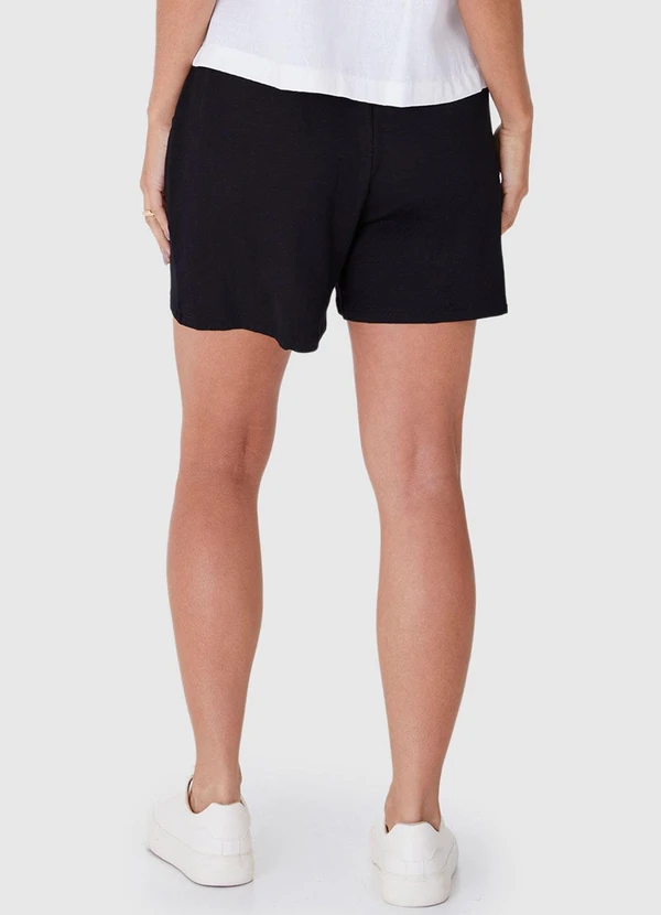 Malwee - Shorts Preto Alfaiataria em Moletinho 2