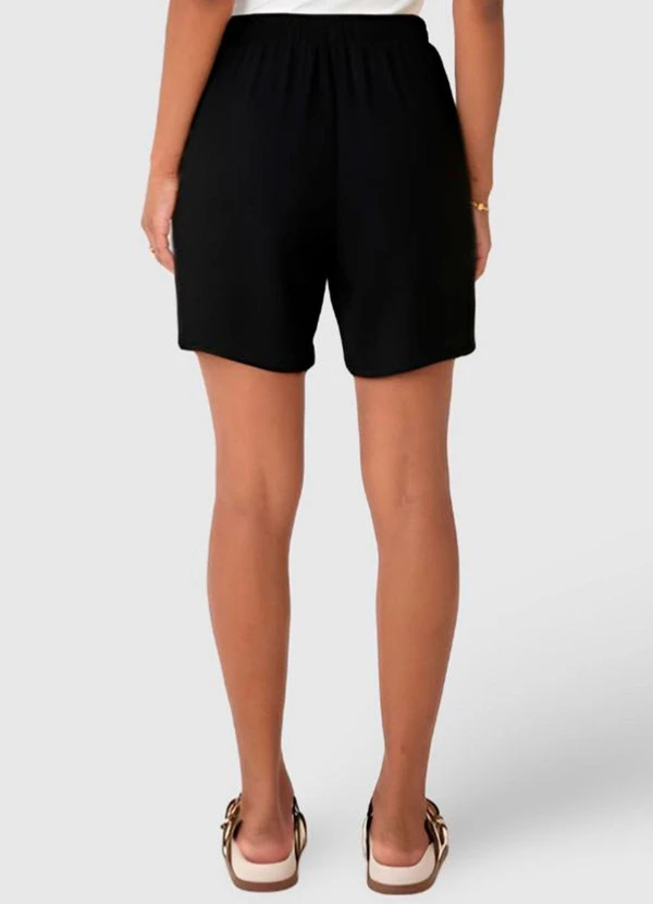 Malwee - Shorts Preto Alfaiataria em Moletinho 6