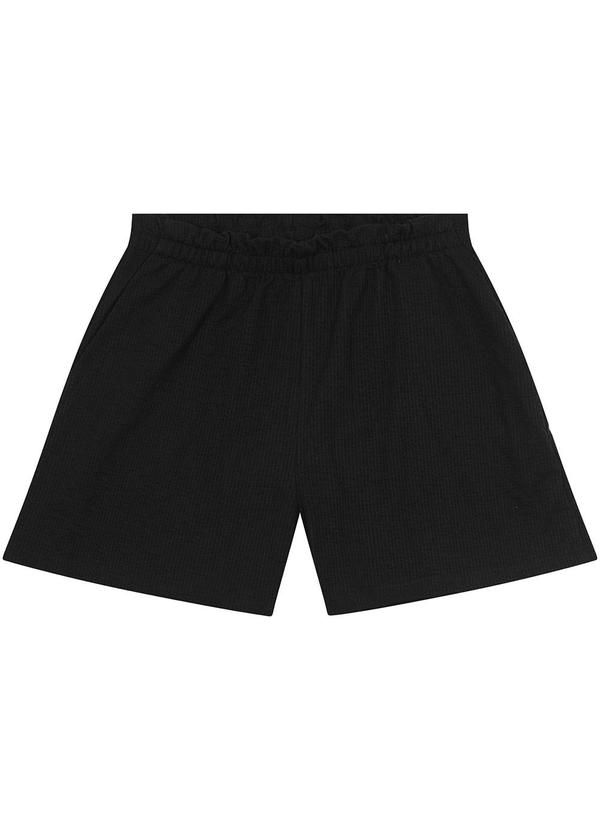 Malwee - Shorts Preto Clochard em Malha Anarruga