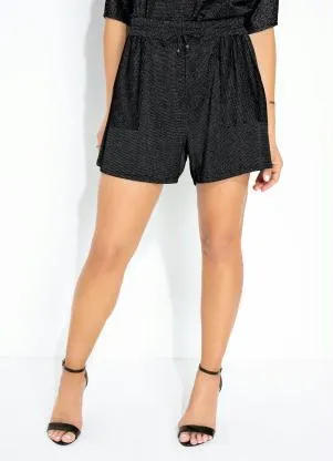 Shorts (Preto) com Fios Metalizados Rovitex - ROVITEX