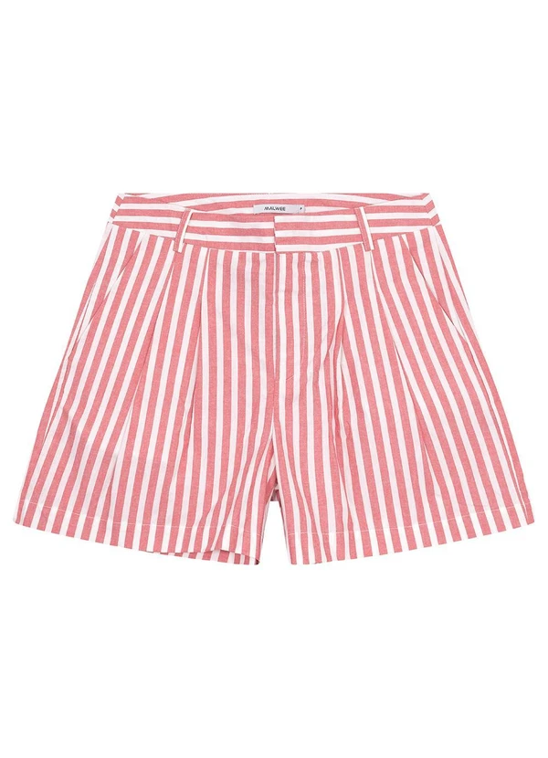 Malwee - Shorts Rosa Feminino Básico Listrado 5