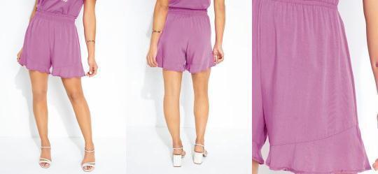 Shorts Roxa com Babado Rovitex