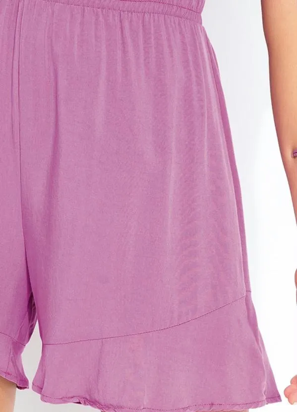 Rovitex - Shorts Roxa com Babado Rovitex 3