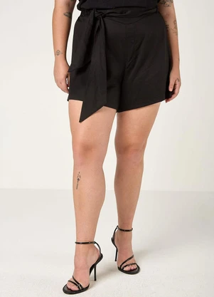 Elegance - Shorts Sublimado com Amarração e Elástico Preto - ELEGANCE