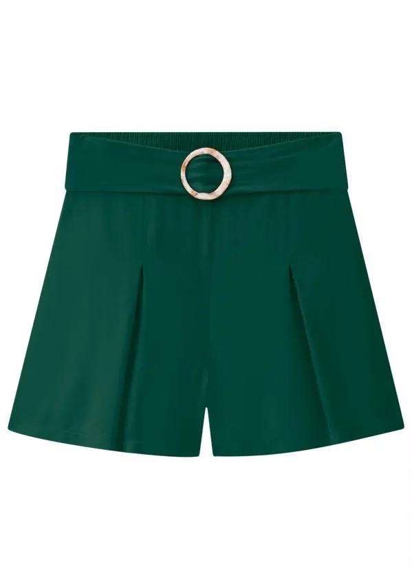 Lunender Shorts Tecido Rayon Twill Verde