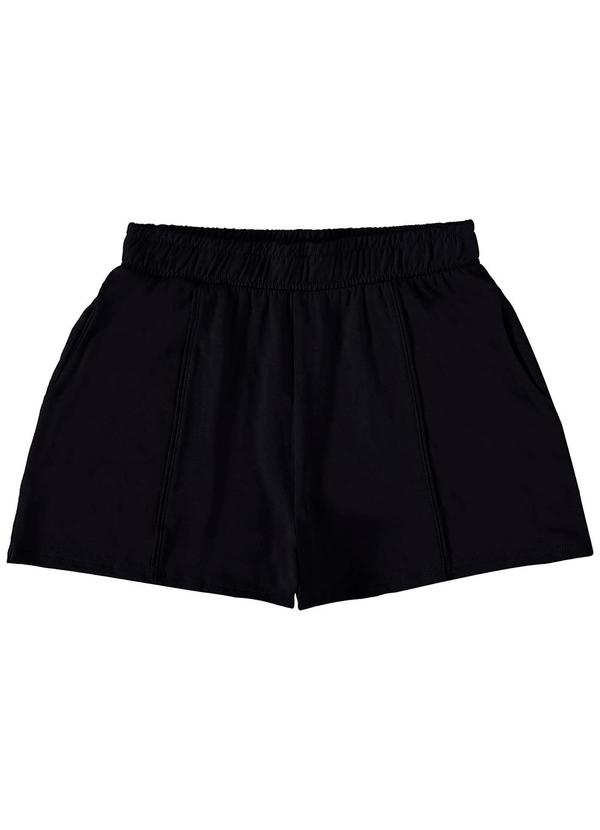 Enfim - Shorts Tradicional em Moletinho Preto 4
