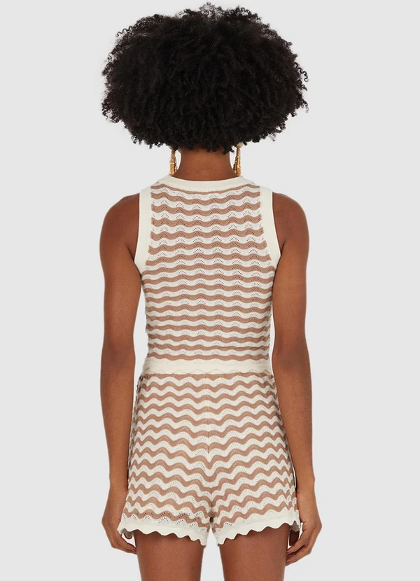 Malwee - Shorts Tricô Feminino Bege 2