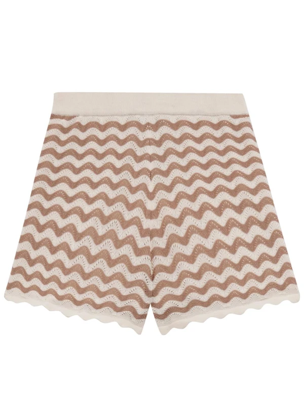 Malwee - Shorts Tricô Feminino Bege 3