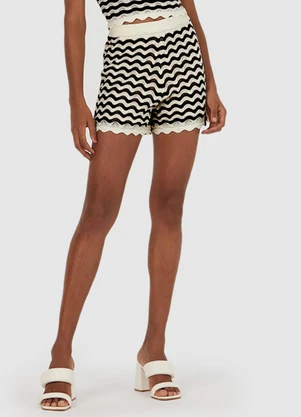 Malwee - Shorts Tricô Feminino Preto - MALWEE