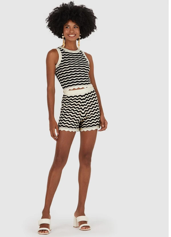 Malwee - Shorts Tricô Feminino Preto 4