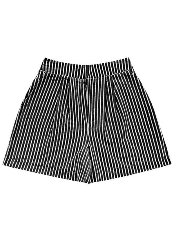 Angel - Shorts Tricoline Listrado Preto