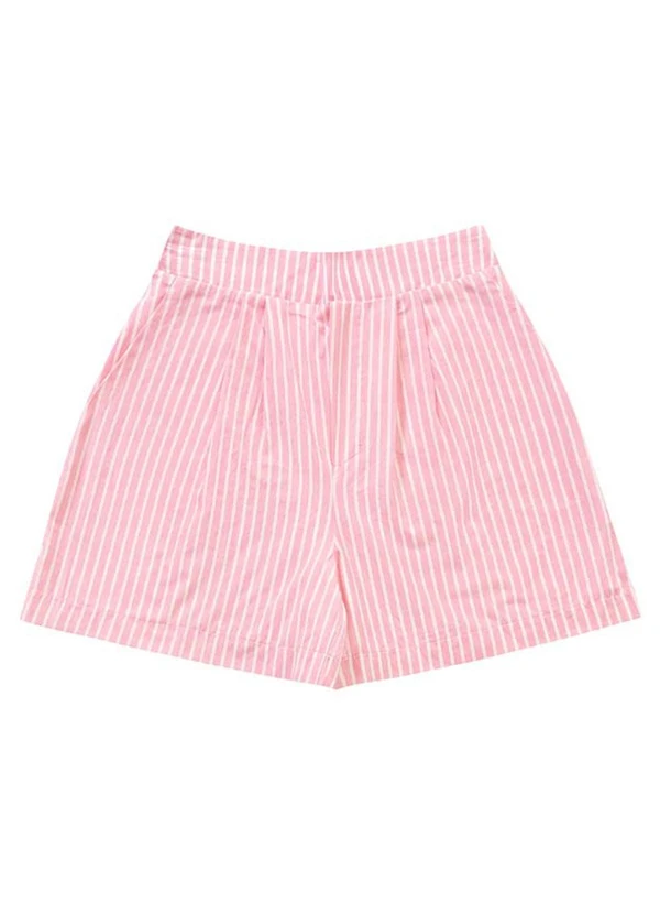 Angel - Shorts Tricoline Listrado Rosa 4