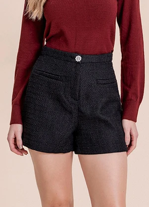 Angel - Shorts Tweed Preto - ANGEL
