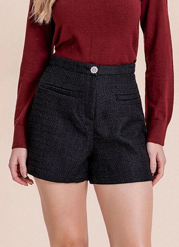 Angel - Shorts Tweed Preto