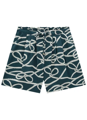 Enfim - Shorts Verde Esmeralda Clochard Abstrato - ENFIM