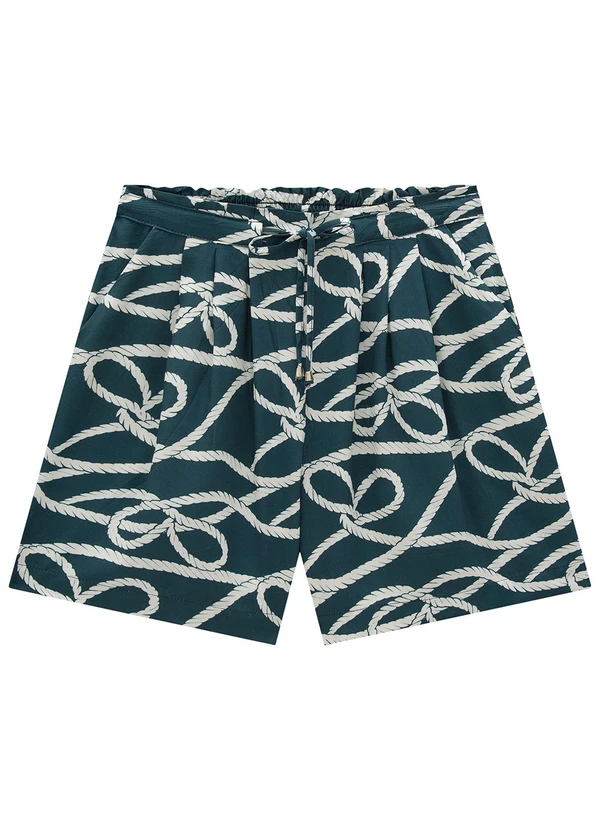Enfim - Shorts Verde Esmeralda Clochard Abstrato