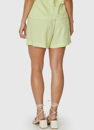 Malwee - Shorts Verde Limão Clochard Arabesco - MALWEE