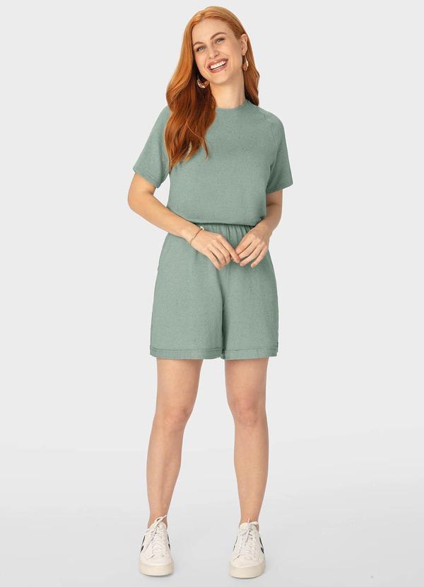 Malwee - Shorts Verde Pastel Alfaiataria em Moletinho 2
