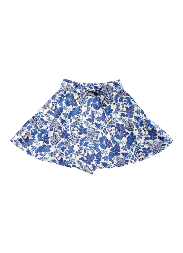 Angel - Shorts Viscose Estampada Azul