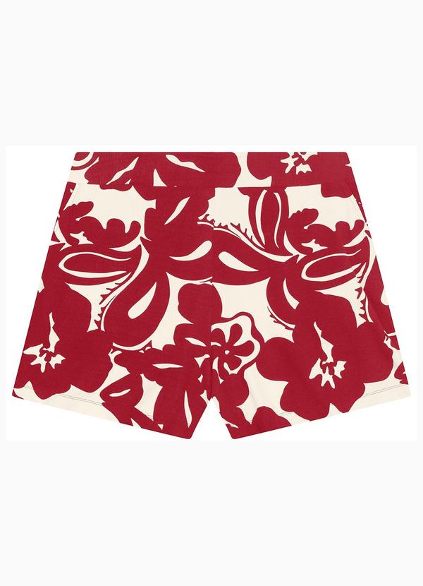 Secret Glam - Shorts Viscose Maquinetada Plus Size Vermelho 1