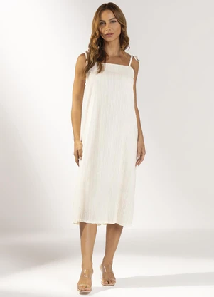 Marialícia - Vestido Feminino com Forro Bege - MARIALÍCIA