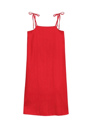 Marialícia - Vestido Feminino com Forro Vermelho - MARIALÍCIA